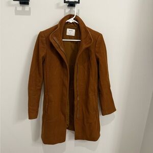 Old Navy Brown Trench Coat Suede-Like Texture Classic Design